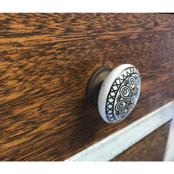 Shop Black Wheel Flat Ceramic Drawer Door Cabinet Knob Pack Of