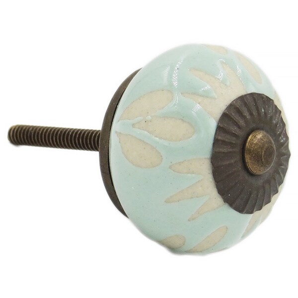 Shop Sage Green Etched Ceramic Drawer/ Door/ Knob (Pack of 6