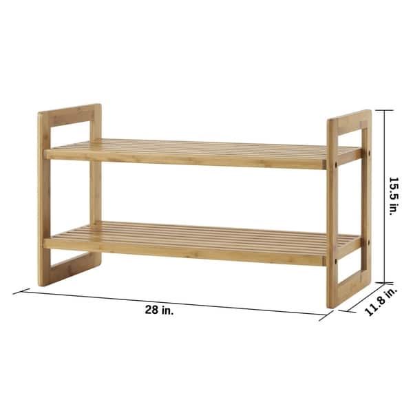 dimension image slide 0 of 2, TRINITY Bamboo Shoe Rack (Pack of 2)