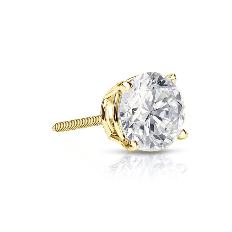 Auriya 1/4ctw Round Diamond SINGLE STUD (1) Earring 14k Gold - Yellow