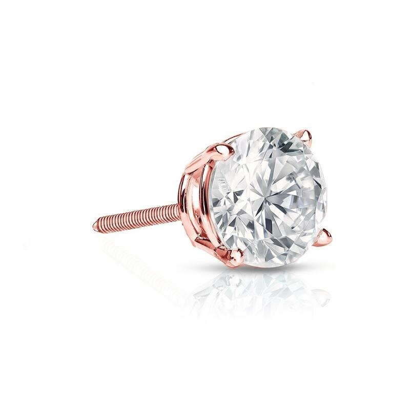 Auriya 1/4ctw Round Diamond SINGLE STUD (1) Earring 14k Gold - Rose