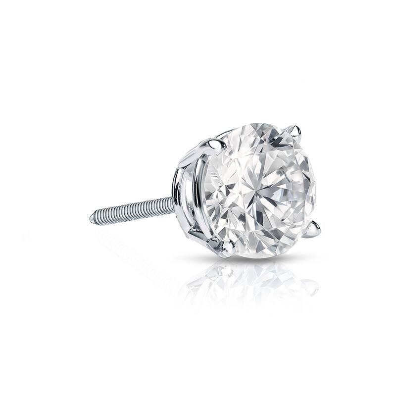Auriya 1/4ctw Round Diamond SINGLE STUD (1) Earring 14k Gold - White