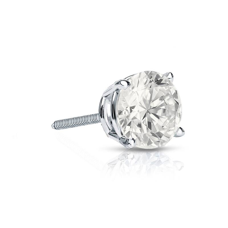 Auriya 1/4ctw Round SINGLE STUD (1) Diamond Earring 14k Gold - White