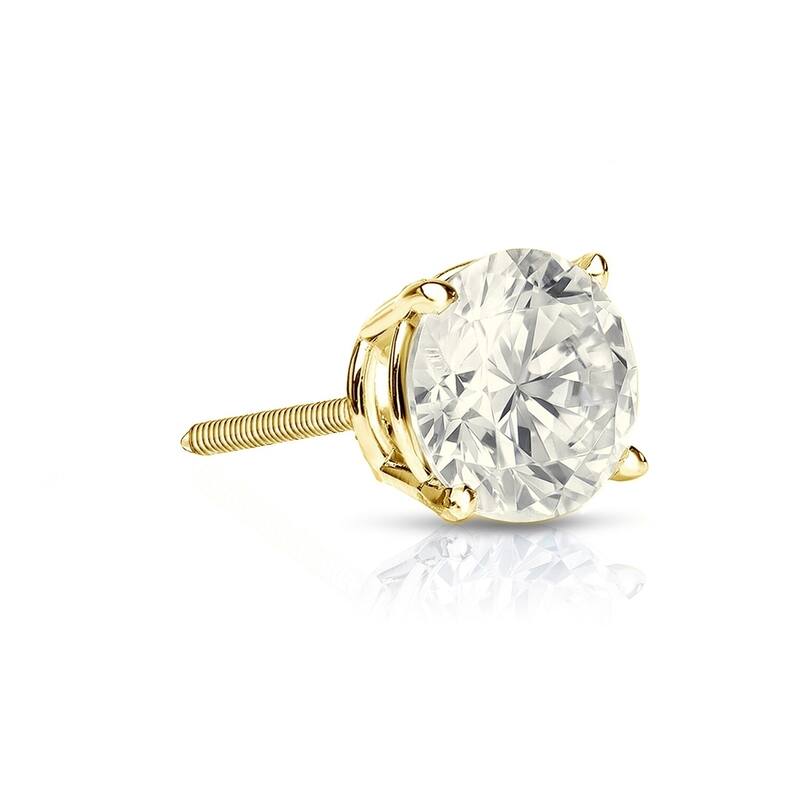 Auriya 1/4ctw Round Diamond SINGLE STUD (1) Earring 14k Gold - Yellow