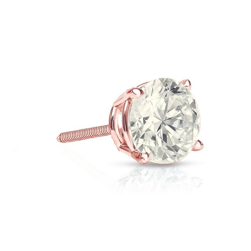 Auriya 1/4ctw Round Diamond SINGLE STUD (1) Earring 14k Gold - Rose