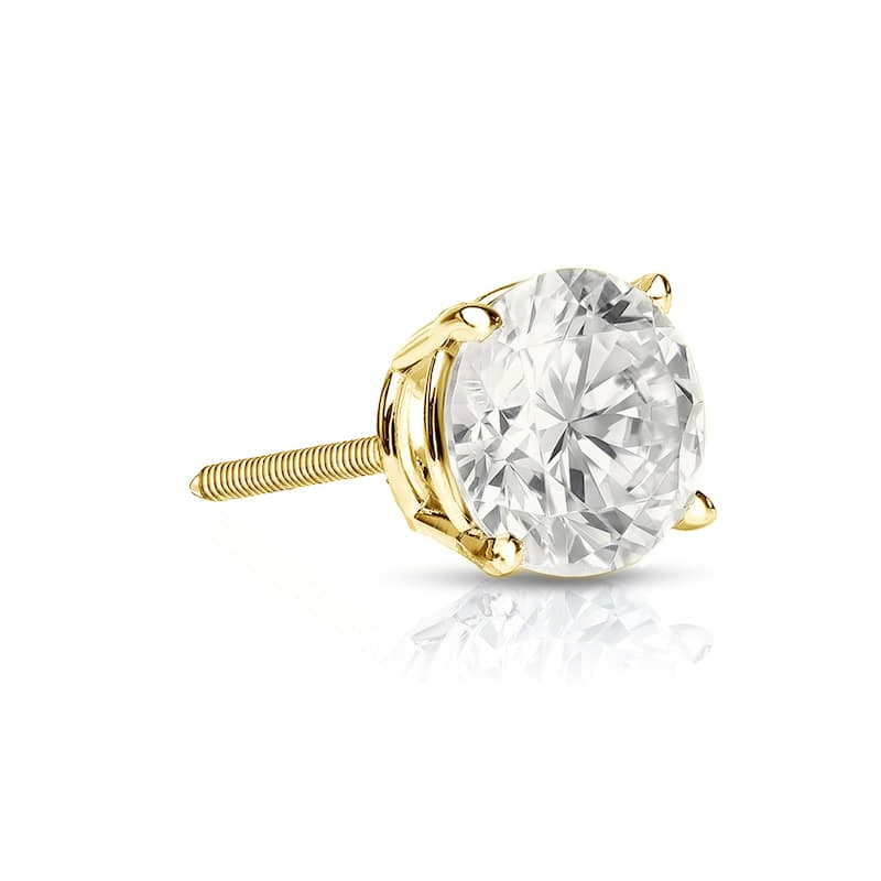 Auriya 1/3ctw Round Diamond SINGLE STUD (1) Earring 14k Gold - Yellow