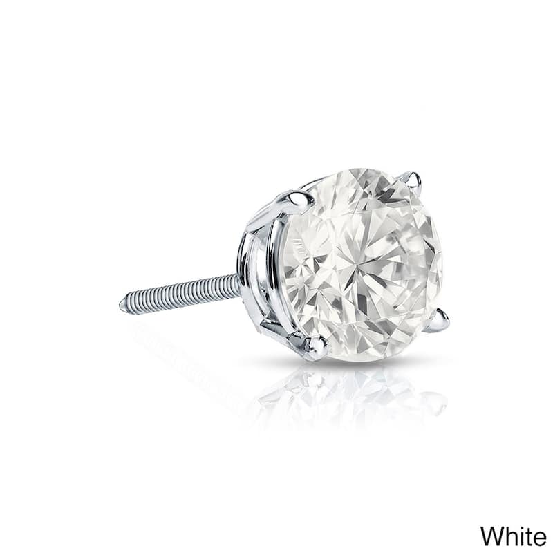 Auriya 1/3ctw Round Diamond SINGLE STUD (1) Earring 14k Gold - White