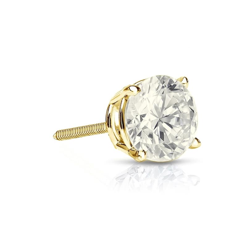 Auriya 1/3ctw Round SINGLE STUD (1) Diamond Earring 14k Gold - Yellow