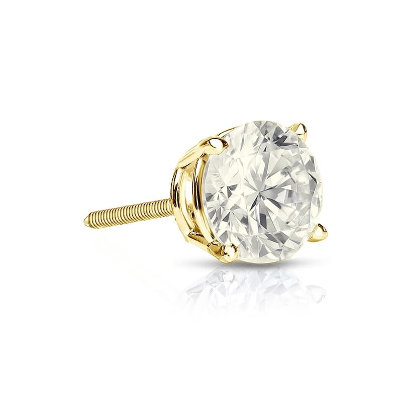 Auriya 1/2ctw Round Diamond SINGLE STUD (1) Earring 14k Gold - Yellow