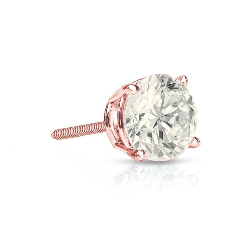 Auriya 1/2ctw Round Diamond SINGLE STUD (1) Earring 14k Gold - Rose