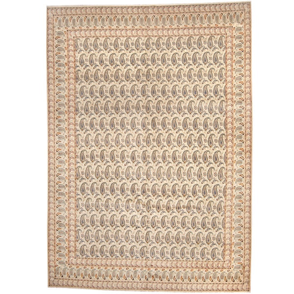 Handmade Herat Oriental Persian 1940s Semi-antique Kashan Wool Rug - 10'5 x 14'8 (Iran)