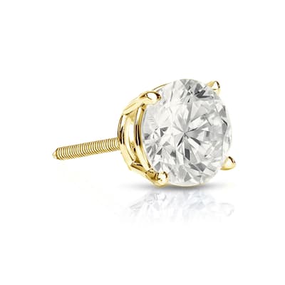 Auriya 14k Gold 3/4ct TDW Round SINGLE STUD (1) Diamond Earring