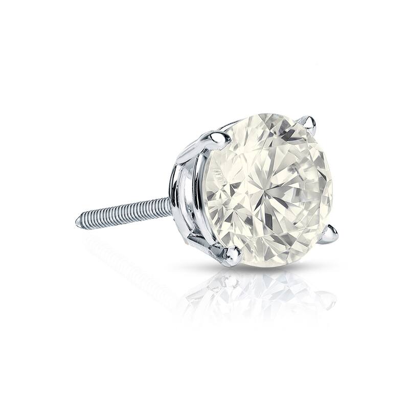 Auriya 14k Gold 3/4ct TDW Round SINGLE STUD (1) Diamond Earring - White