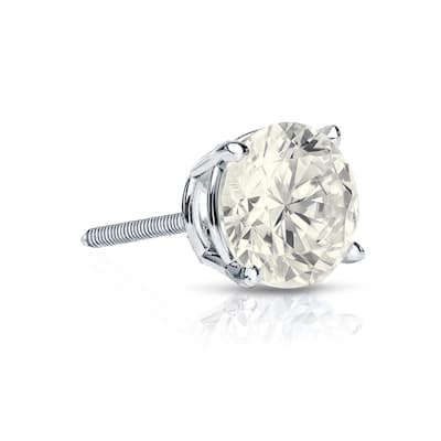Auriya 14k Gold 3/4ct TDW Round SINGLE STUD (1) Diamond Earring