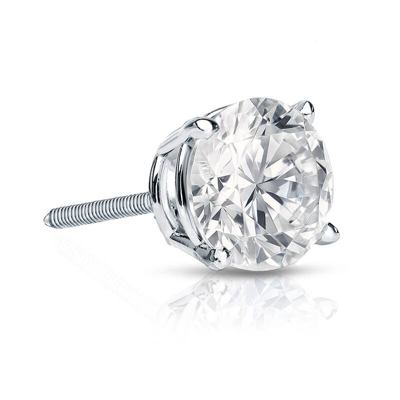 Auriya 1ctw Round Diamond SINGLE STUD (1) Earring 14k Gold