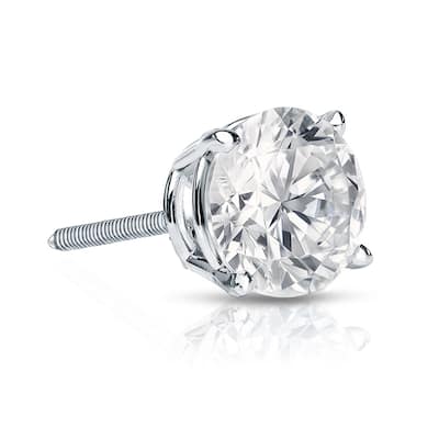 Auriya 1ctw Round Diamond SINGLE STUD (1) Earring 14k Gold