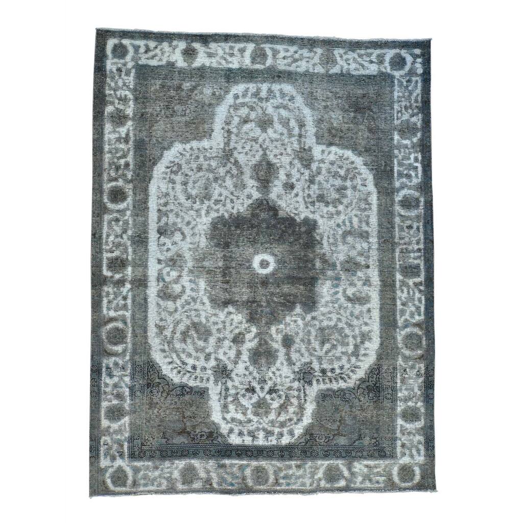 Persian Tabriz Barjasta Overdyed Handmade Oriental Rug