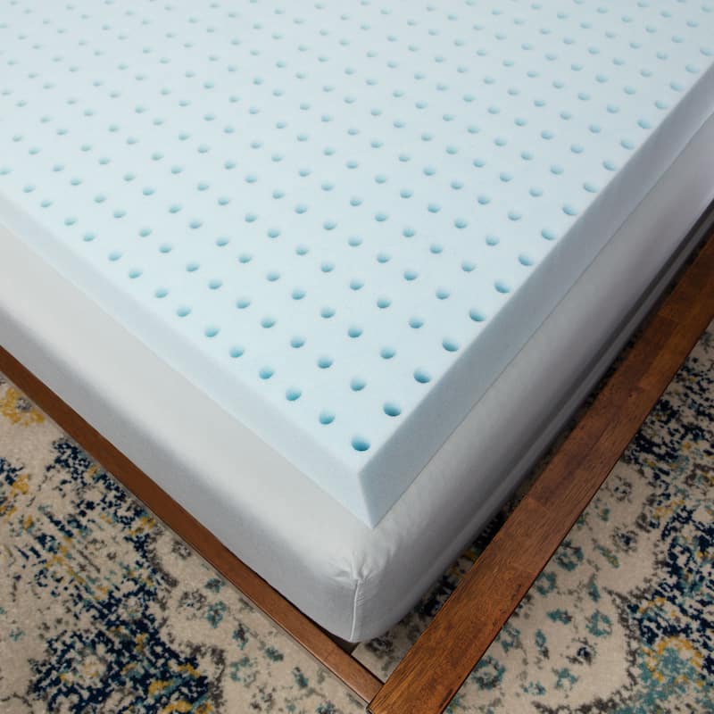 Splendorest 4-inch Gel Memory Foam Twin XL Dorm Mattress Topper - Blue
