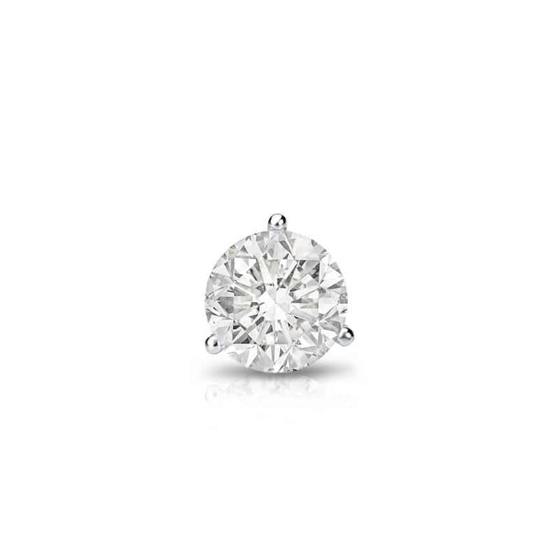 Auriya 1/4ctw Round SINGLE STUD (1) Diamond Earring 14k Gold 3-Prong Martini