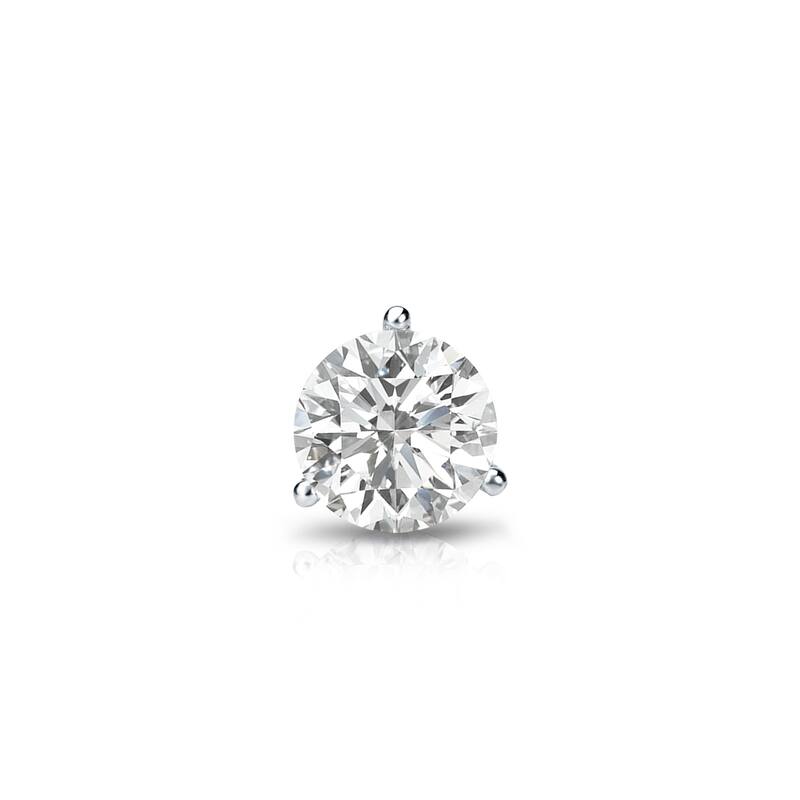 Auriya 1/4ctw 3-Prong Martini Round Diamond SINGLE STUD (1) Earring 14k Gold