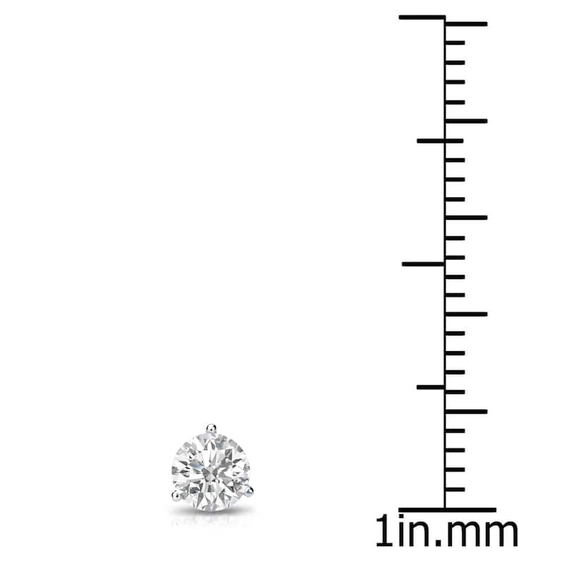 Auriya 1/4ctw 3-Prong Martini Round Diamond SINGLE STUD (1) Earring 14k Gold