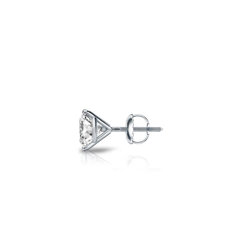 Auriya 1/4ctw 3-Prong Martini Round Diamond SINGLE STUD (1) Earring 14k Gold
