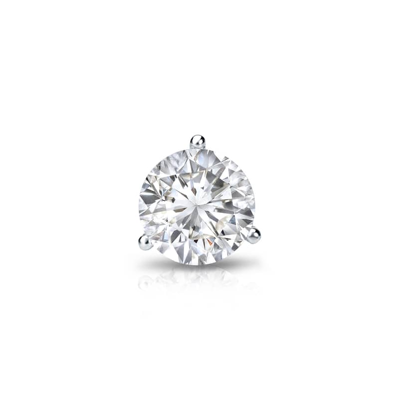 Auriya 14k Gold 1/3ct TDW Round SINGLE STUD (1) Diamond Earring