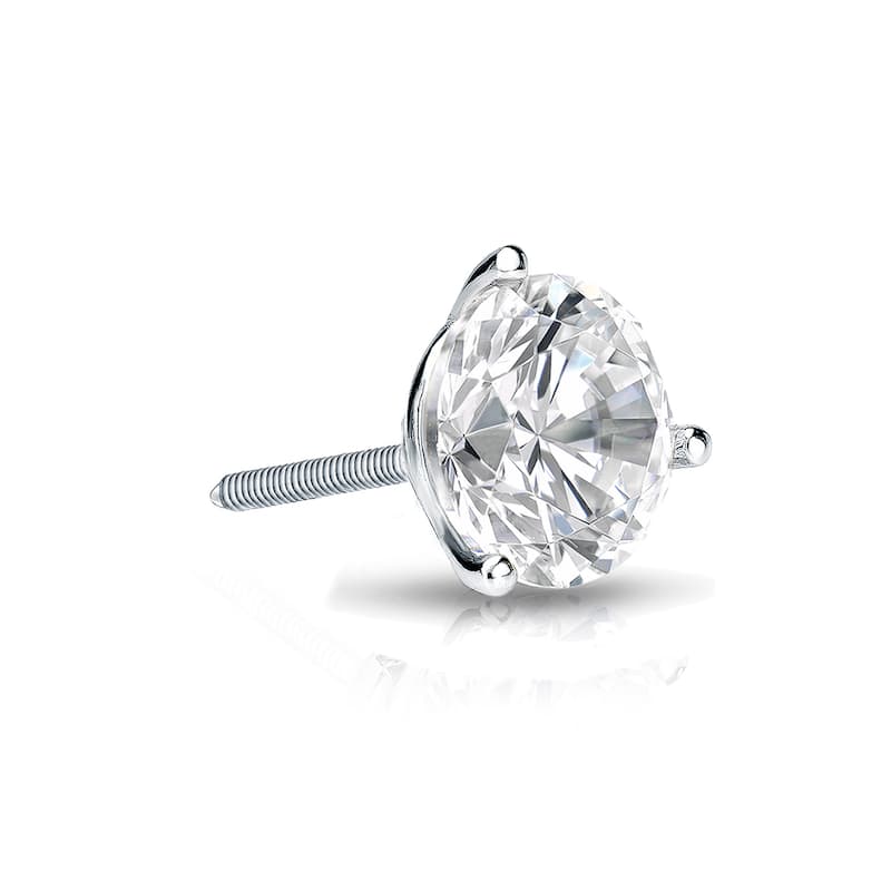 Auriya 14k Gold 1/3ct TDW Round SINGLE STUD (1) Diamond Earring - White