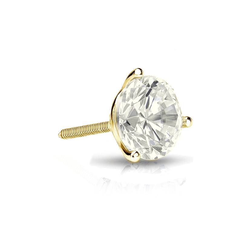 Auriya 14k Gold 1/4ct TDW Round SINGLE STUD (1) Diamond Earring - Yellow