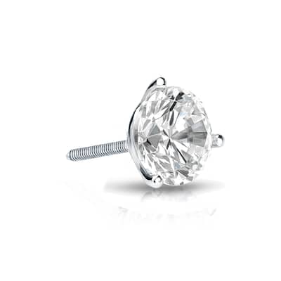 14k Gold 1/3ct TDW Round SINGLE STUD (1) Diamond Earring