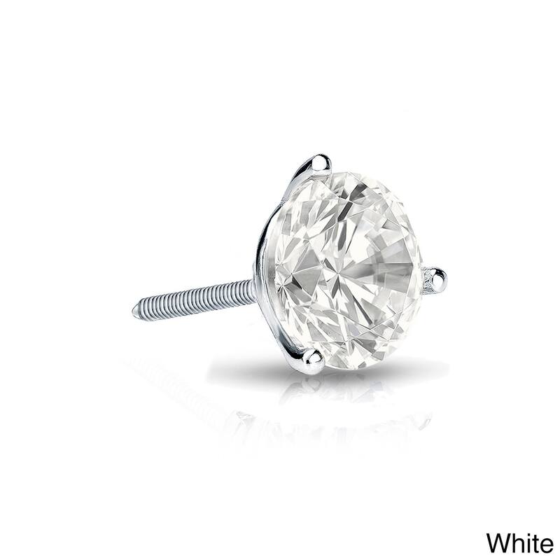 Auriya 14k Gold 1/3ct TDW Round SINGLE STUD (1) Diamond Earring