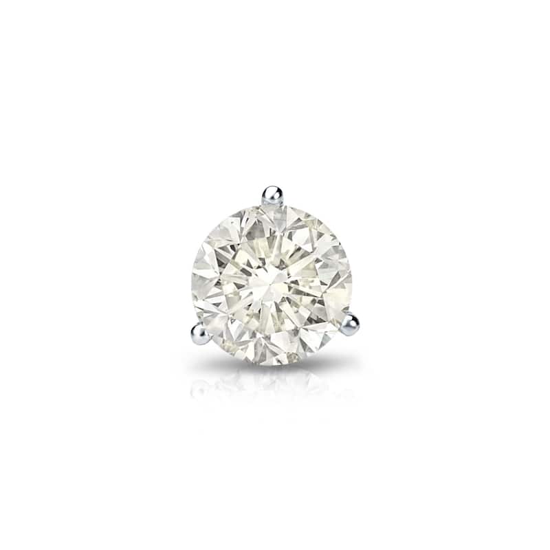 Auriya 1/3ctw 3-Prong Martini Round Diamond SINGLE STUD (1) Earring 14k Gold