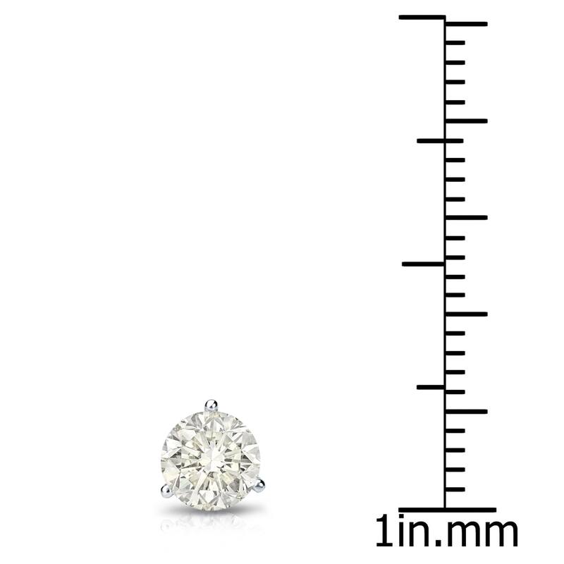 Auriya 1/2ctw 3-Prong Martini Round Diamond SINGLE STUD (1) Earring 14k Gold
