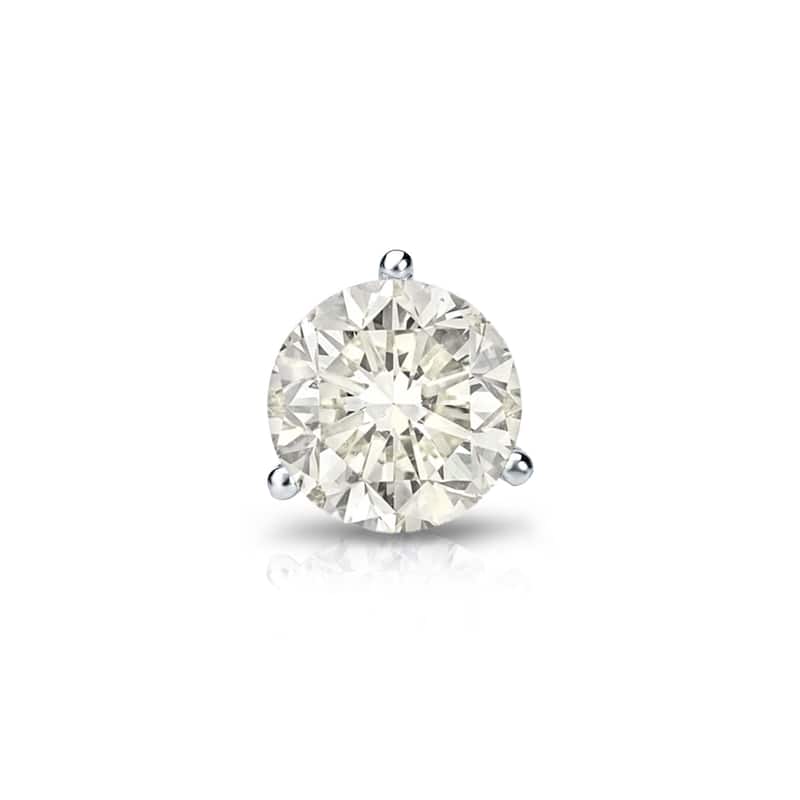 Auriya 1/2ctw 3-Prong Martini Round Diamond SINGLE STUD (1) Earring 14k Gold