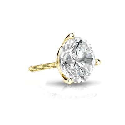 Auriya 14k Gold 1/2ct TDW Round SINGLE STUD (1) Diamond Earring