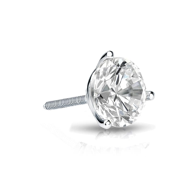 Auriya 14k Gold 1/2ct TDW Round SINGLE STUD (1) Diamond Earring