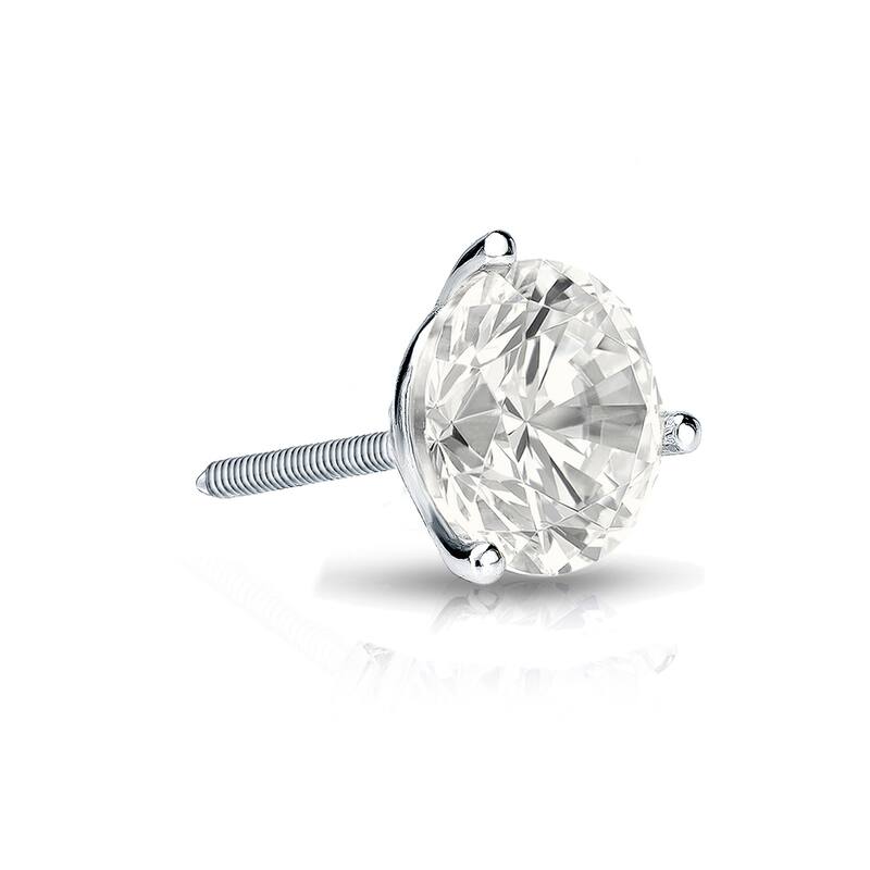 Auriya 14k Gold 1/2ct TDW Round SINGLE STUD (1) Diamond Earring - White