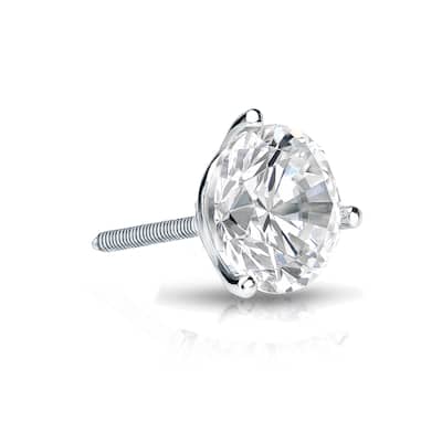 Auriya 14k Gold 3/4ct TDW Round SINGLE STUD (1) Diamond Earring