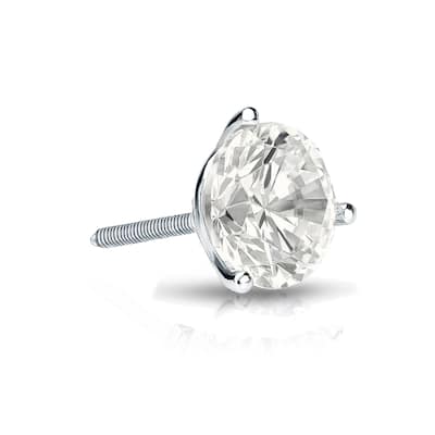 Auriya 14k Gold 3/4ct TDW Round SINGLE STUD (1) Diamond Earring