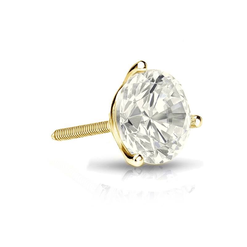 Auriya 14k Gold 3/4ct TDW Round SINGLE STUD (1) Diamond Earring - Yellow