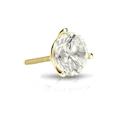 Auriya 14k Gold 3/4ct TDW Round SINGLE STUD (1) Diamond Earring