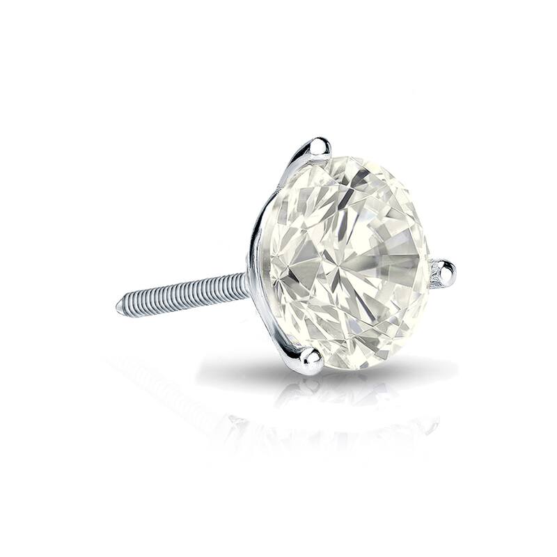 Auriya 14k Gold 3/4ct TDW Round SINGLE STUD (1) Diamond Earring - White