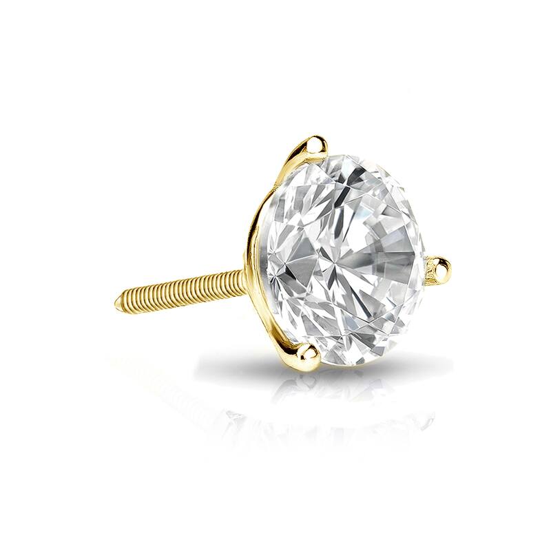 Auriya 14k Gold 3/4ct TDW Round SINGLE STUD (1) Diamond Earring - Yellow