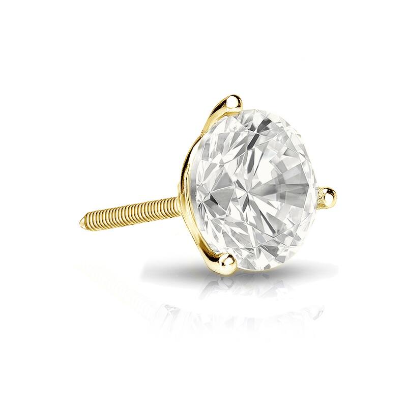 Auriya 14k Gold 1ct TDW Round SINGLE STUD (1) Diamond Earring - Yellow