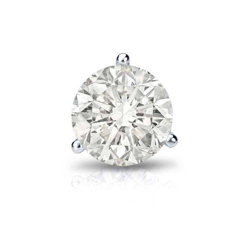 Auriya 14k Gold 1ct TDW Round SINGLE STUD (1) Diamond Earring