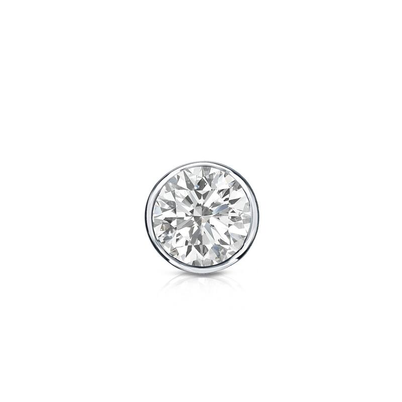 Auriya 14k Gold 1/4ct TDW Round Bezel Set SINGLE STUD (1) Diamond Earring