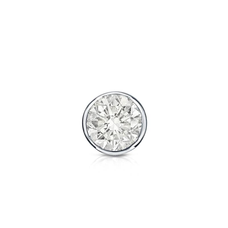 Auriya 1/4ctw Round SINGLE STUD (1) Diamond Earring 14k Gold Bezel-set