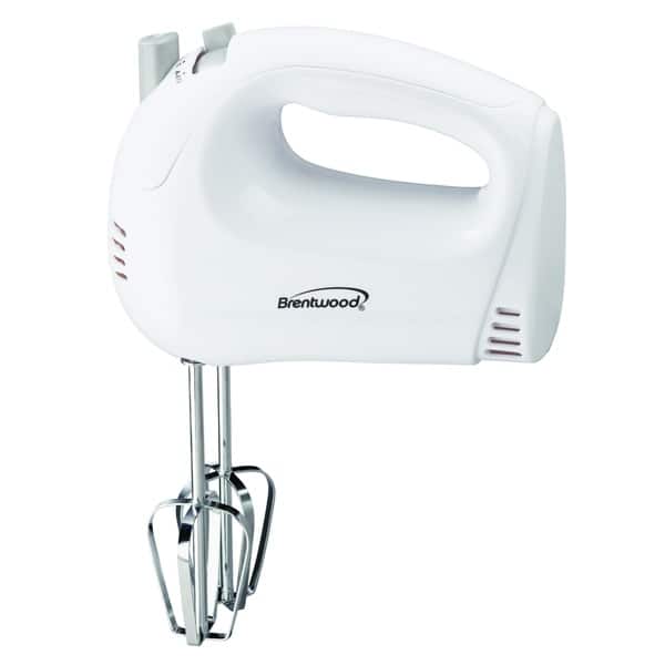 slide 1 of 1, Brentwood HM-45 White 5-Speed Hand Mixer