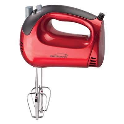 Brentwood HM-46 Red 5-Speed Hand Mixer