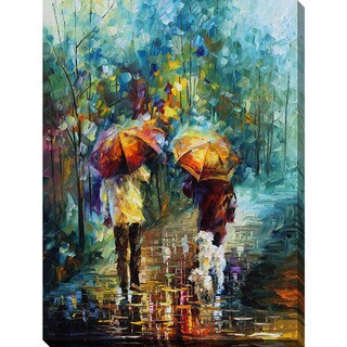Leonid Afremov 'Friends With A Dog' Giclee Print Canvas Wall Art
